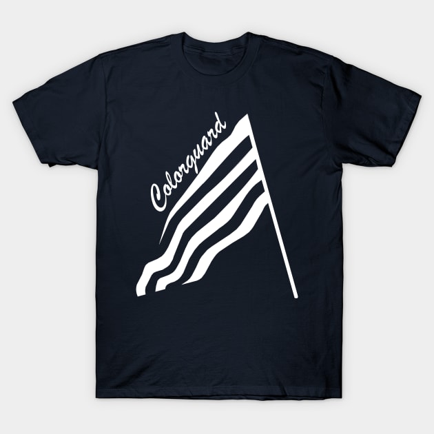Tilted Colorguard White Flag T-Shirt by Barthol Graphics